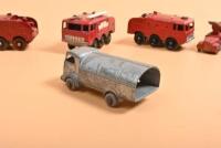 MATCHBOX: A group of Matchbox Regular Wheel models. Two No.9 MARQUIS SERIES III FIRE ENGINE & two No.57 Land Rover Fire Trucks - 7