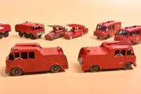 MATCHBOX: A group of Matchbox Regular Wheel models. Two No.9 MARQUIS SERIES III FIRE ENGINE & two No.57 Land Rover Fire Trucks - 8