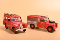 FIRE: Four 1:43 scale fire related diecast vehicles. CORGI DENNIS F Fire Engines & Land Rover's - 2