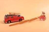 FIRE: Four 1:43 scale fire related diecast vehicles. CORGI DENNIS F Fire Engines & Land Rover's - 4