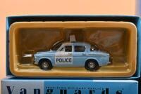 HILLMAN: A group of 1:43 scale Hillman models by Lledo Vanguards. Hillman Imp set - "Pinky & Perky" - both in Dunbartonshire Police liveries (PP1002) numbered '1161' of 4000 produced & Hillman Minx IIIA in 'SOMERSET COUNTY CONSTABULARY' livery (VA06805) - 3