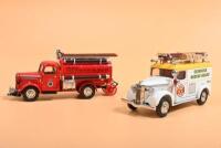 MODELS OF YESTERYEAR: Four Matchbox of Models of Yesteryear fire, ambulance and rescue models. YFE-04 1939 BEDFORD WATER TANKER (1994) & YFE10/SA 1937 GMC VAN (1993) in 'CESSNOCK RESCUE SQUAD' livery - 3