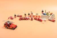 FIRE: A collection of small scale 'MICRO MODELS' plastic fire emergency vehicles and accessories