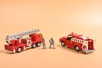TOMICA: Two tomica DANDY fire vehicles. NO.45 ISUZU TXD23F FIRE ENGINE & NO.25 AERIAL LADDER FIRE TRUCK - 2