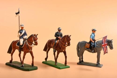 MOUNTED POLICE: Three all metal figurines of mounted Police. 'N.S.W. Mounted Police Sydney, Australia' figurine