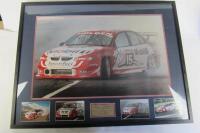CRAIG LOWNDES: A large signed photograph featuring Lowndes in his Mobile 1 Commodore
