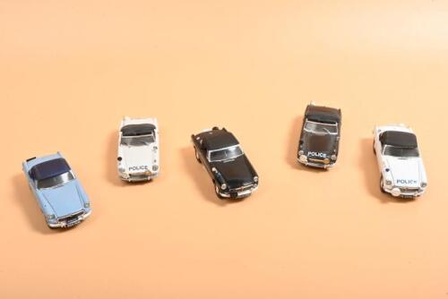 MGB: Five MGB Police cars in 1:43 scale. CORGI Drive Time Police MGB's & Lledo Vanguards POLICE MGB