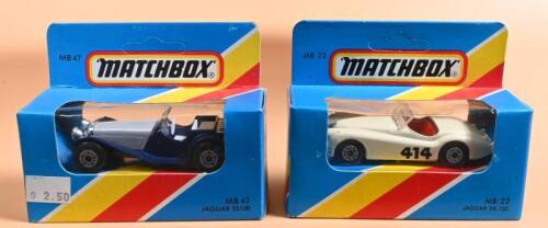 JAGUAR: Two Matchbox Jaguar models. MB 22 Jaguar XK-120 & MB 47 Jaguar SS 100