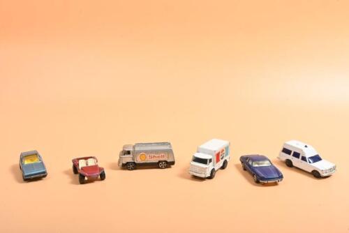 CORGI: A group of CORGI JUNIORS models. SCIMITAR GTE, JAGUAR XJ-S & LEYLAND TERRIEN truck models