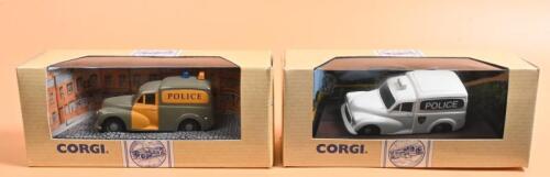 MORRIS: Two 1:43 scale CORGI Morris models. Morris 1000 Van 'Wiltshire' (96855) & Morris Minor Saloon Panda (96744)