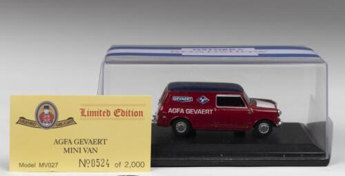 MINI: A Limited Edition OXFORD DIECAST 1:43 scale Morris Mini in 'AGFA GEVAERT' livery (MV027). Numbered '0524' of 2,000