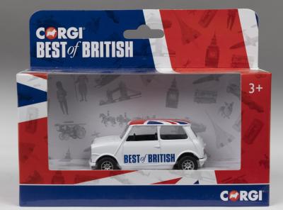 MINI: A CORGI 'BEST of BRITISH' 1:43 scale 'Union Flag Mini Classic' in white (GS82298)