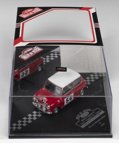 MORRIS COOPER: A Limited Edition RALLYE BY VITESSE 1:43 scale Morris Cooper as raced by P.Hopkirk/H.Liddon in the 1965 Rallye Monte-Carlo (ITEM NO.43334). Limited Edition of 1080, numbered '523'