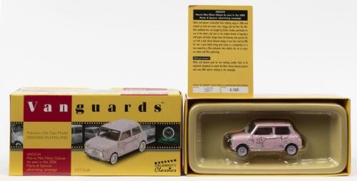 MORRIS MINI MINOR: A Limited Edition Corgi Vanguards 1:43 scale Morris Mini Minor Deluxe, as seen in 2006 Marks & Spencer advertising campaign (VA02534). Numbered '1607'/2000