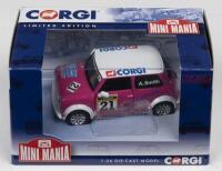 MINI: A Limited Edition CORGI 'MINI MANIA' 1:36 scale Mini (CC82293) as raced by Aaron Smith in the Mini Miglia. Limited Edition of 1000 Pieces