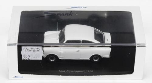 MINI BROADSPEED: A spark 1:43 scale Mini Broadspeed 1966 (S1511). White