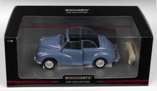 MORRIS MINOR: A MINICHAMPS CAR COLLECTION 1:18 scale 'MORRIS MINOR CABRIOLET' in blue