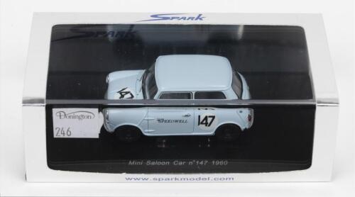MINI: A spark 1:43 scale Mini Saloon Car no 147 1960 (S1519). 'TEAM SPEEDWELL' livery