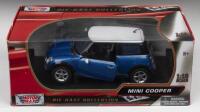 MINI COOPER: A 1:18 scale MOTOR MAX MINI COOPER in metallic blue