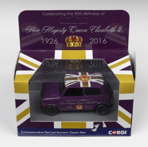 MINI: A CORGI 1:43 scale Souvenir Classic Mini celebrating the 90th Birthday of Her Majesty Queen Elizabeth II 1926 - 2016 (CC82107)