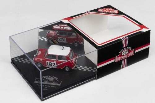 MORRIS COOPER: A Limited Edition RALLYE BY VITESSE 1:43 scale Morris Cooper as raced by T.Makinen/P.Vanson in the 1964 Rallye Monte-Carlo (ITEM NO.43332). Limited Edition of 1080, numbered '224'