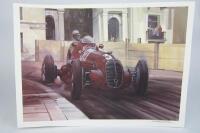 MICHAEL TURNER: A print by Michael Turner featuring a Maserati 4 CLT at 1948 Monaco Grand Prix