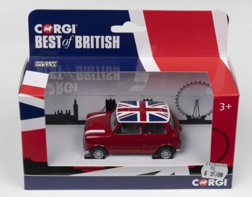 MINI: A CORGI 'BEST of BRITISH' 1:36 scale Classic Mini in red (GS82109). Union Jack to roof