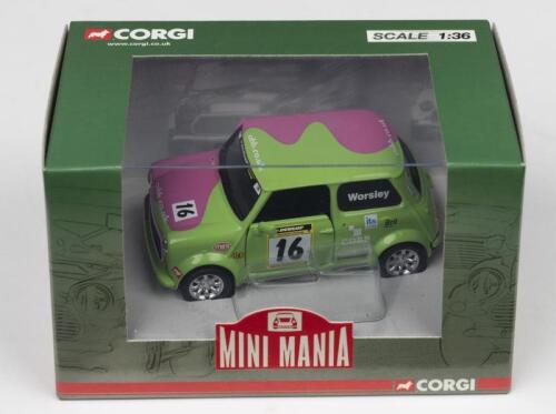 MINI: A CORGI 'MINI MANIA' 1:36 scale Morris Mini n 'Mini Miglia Racing' livery as raced by Andrew Worsley (CC82277)