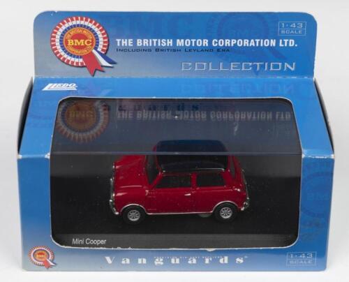 MINI COOPER: A Limited Edition Lledo Vanguards 1:43 scale Mini Cooper (VA 02500) - 'PAST TIMES - THE BRITISH MOTOR CORPORATION LTD., COLLECTION'. Red