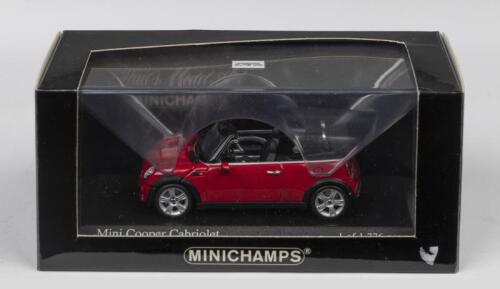 MINI COOPER: A Limited Edition MINICHAMPS 1:43 scale Mini Cooper Cabriolet in Chili red. Limited Edition of 1,776 Pieces
