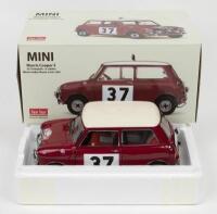 COOPER S: A Sun Star 1:12 scale MINI Morris Cooper S as raced to victory at 1964 Rallye Monte Carlo by P.Hopkirk-H.Liddon (Item no. 5321)