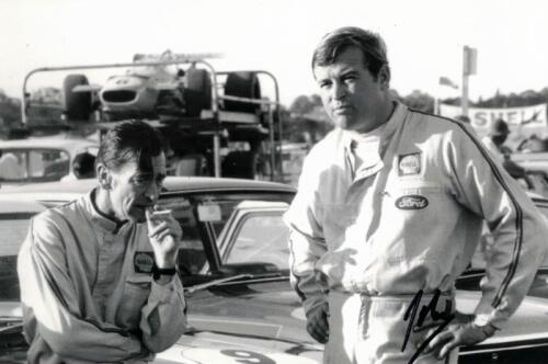 MANTON: A hand signed photograph featuring Shell teammates Peter Manton and Jim McKeown, signed in black marker lower right by Jim McKeown