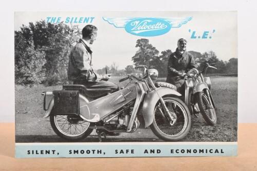 VELOCETTE: A Velocette 'L.E.' original foldout colour sales brochure, double sided with pictures and specifications