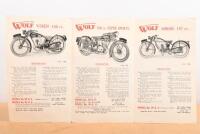 WOLF MOTOR CYCLES: A original 1938 Wolf Motor Cycles fold out colour brochure, featuring Wolf Vixen 148 c.c, 250 c.c super sports, Minor 147 c.c and Wolf Unit 125 c.c models - 2