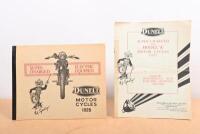 DUNELT: Two Dunelt brochures, one a original 1927 motor cycle brochure featuring the Super-Charged 249 c.c. Model K range, the other a reprinted copy of the Dunelt 1928 Motor Cycles Brochure, featuring the 'K' model range of 1928 including the 'K' standar