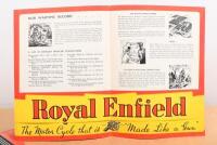 ROYAL ENFIELD: Two original Royal Enfield sales brochures, one a fold out colour brochure featuring models R.E. 125c.c, G 350c.c, other a model j. 500c.c. colour fold out brochure on 'The New Royal Enfield Model T' motorcycle. - 3