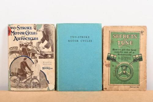 TWO STROKE MOTORCYCLES: Two hardcover books related to 'Two Stroke Motor Cycles' and a 'Secrets of Tune' soft cover motorcycle book
