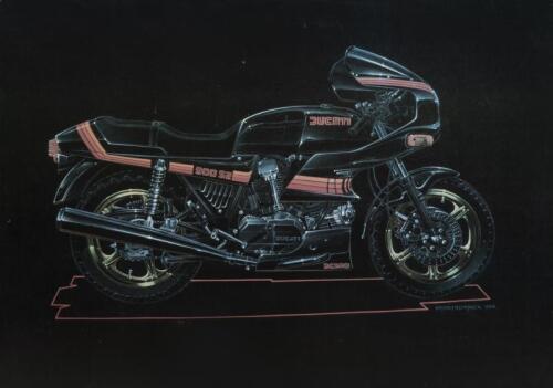 DUCATI: A 1984 Ducati 900 S2 (DESMO) motorbike print by Bryon Fitzpatrick