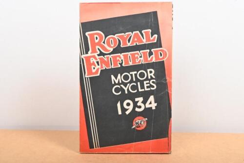 ROYAL ENFIELD: An original large double sided fold out Royal Enfield motor cycles 1934 range catalogue, featuring 10 models of 1934