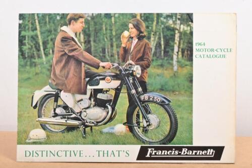 FRANCIS-BARNETT: A original colour fold out 1964 motor cycle catalogue, featuring all new 'Lightweights for 64'