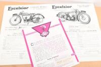 EXCELSIOR: Two original Excelsior brochures, one being a large colour fold out brochure featuring the 'Excelsior Universal Model AO', the other a Excelsior two stroke range season 1928 brochure - 3