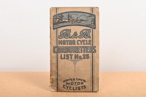 BROWN & BARLOW: A early original Brown and Barlow carburettor 'List No.25' handbook