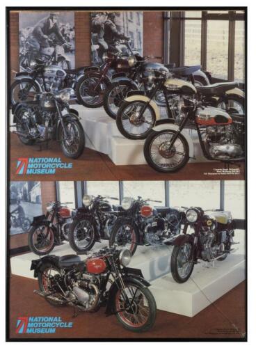 NATIONAL MOTORCYCLE MUSEUM: A 'NATIONAL MOTORCYCLE MUSEUM' poster, framed and glazed with cracked glass