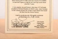 STEVE HISLOP NORTON: A impressive hand made pewter sculpture of Steve Hislop's Norton racing motorcycle from the 1992 Senior T.T Winner, crafted in Europe by Glen English Classic Arts, numbered 128/500 with COA - 2