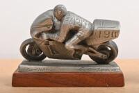 STEVE HISLOP NORTON: A impressive hand made pewter sculpture of Steve Hislop's Norton racing motorcycle from the 1992 Senior T.T Winner, crafted in Europe by Glen English Classic Arts, numbered 128/500 with COA - 4