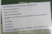 BRITISH RACING: 'British Racing Green 1946 - 1956' hardcover book. Klemantaski, Brooks, Moss, Salvadori signatures. - 2