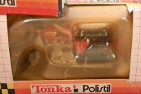 TONKA MODELS: Three boxed Tonka Polistil 1:24 scale motorcycle models, including Suzuki, Triumph, and MV - 4