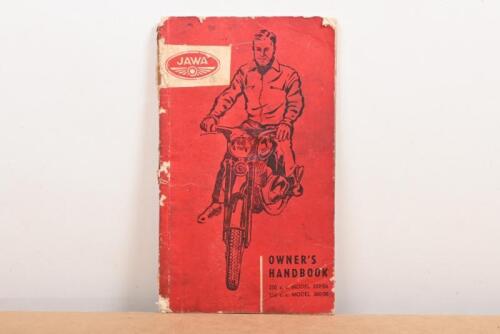 JAWA: An original 1965 Jawa Motorcycle Owner's Handbook, red covers, maintenance and repair information with diagrams, 72 pages, printed in Czechoslovakia, English text; pen marks to front page, puncture hole from rear cover, minimal grease prints.