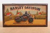 HARLEY DAVIDSON: A Harley Davidson motorcycle club wooden hinged box - 2