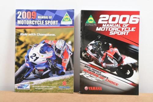 MOTORCYCLING AUSTRALIA: Two Motorcycling Australia 'Manual of Motorcycle Sport' soft cover books, one from 2006 the other 2009